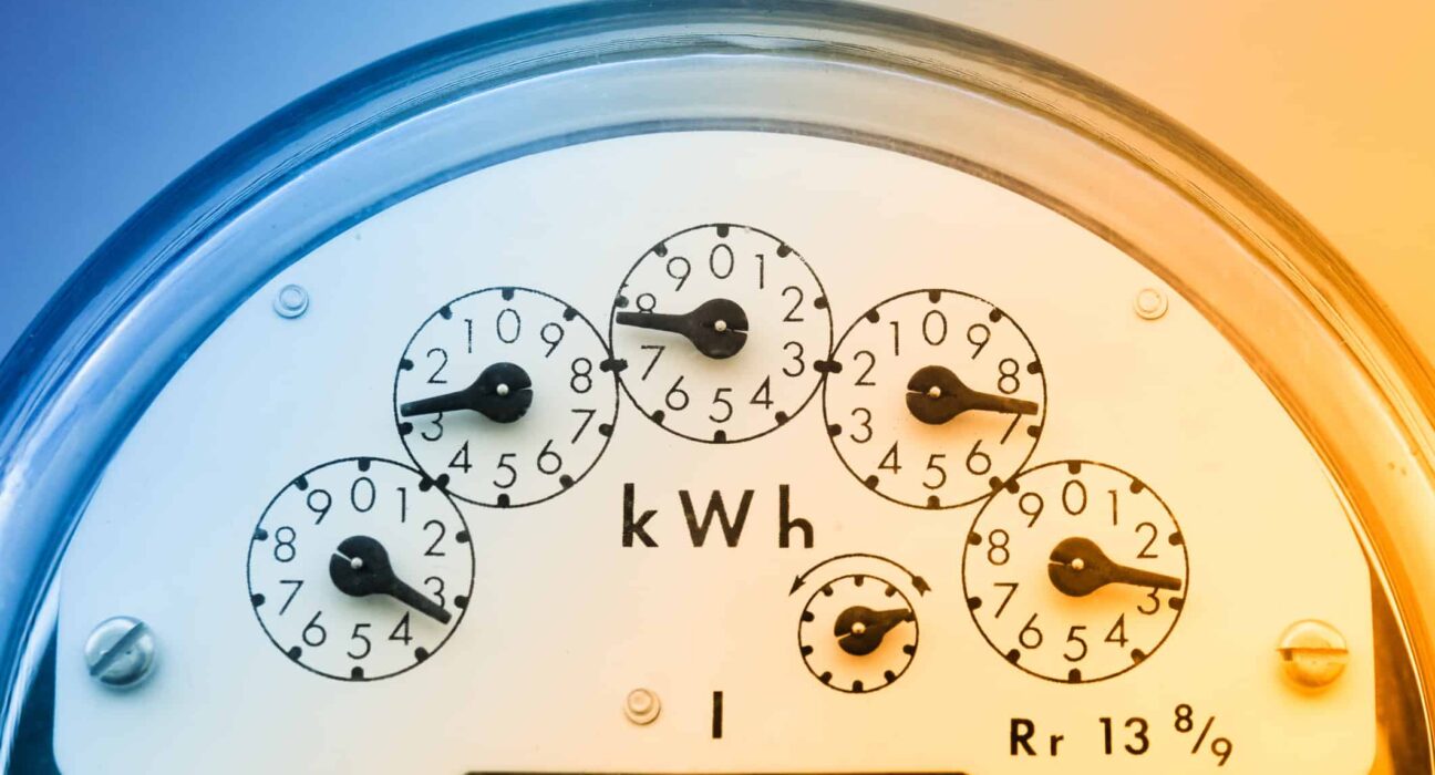 A meter measures energy use.