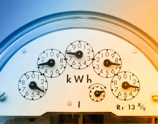 A meter measures energy use.
