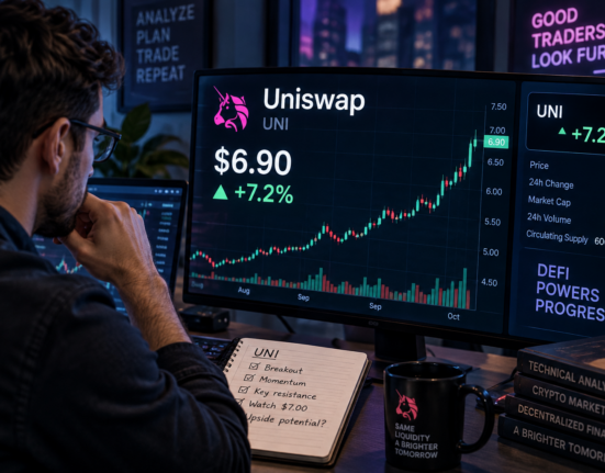 Analyst checking Uniswap price