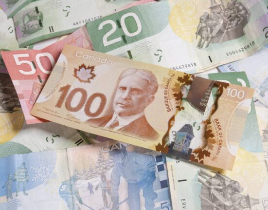 Paper Canadian currency of various denominations